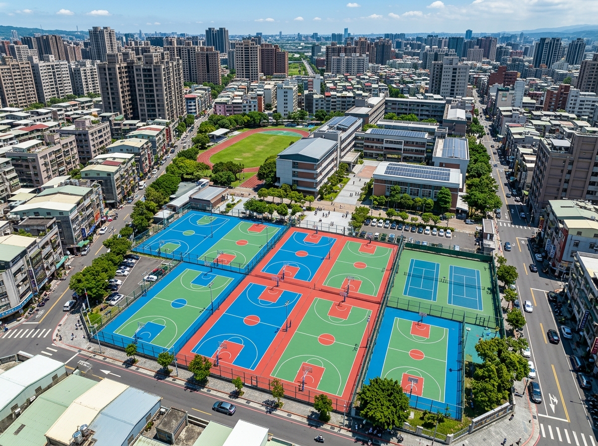 眉山市全塑型塑胶跑道硅PU篮球场 - 方案